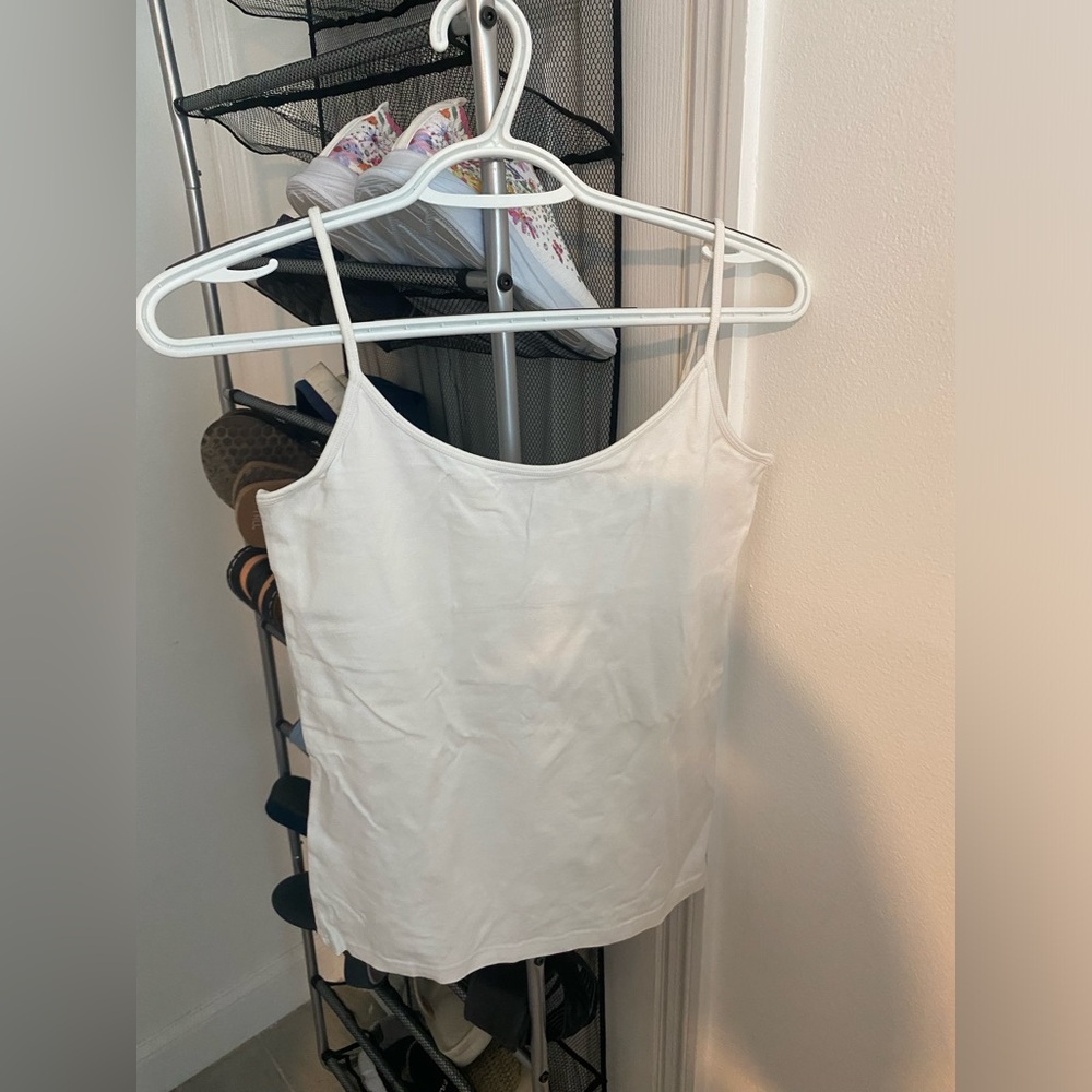 S.Wear white tank top with built in bra
